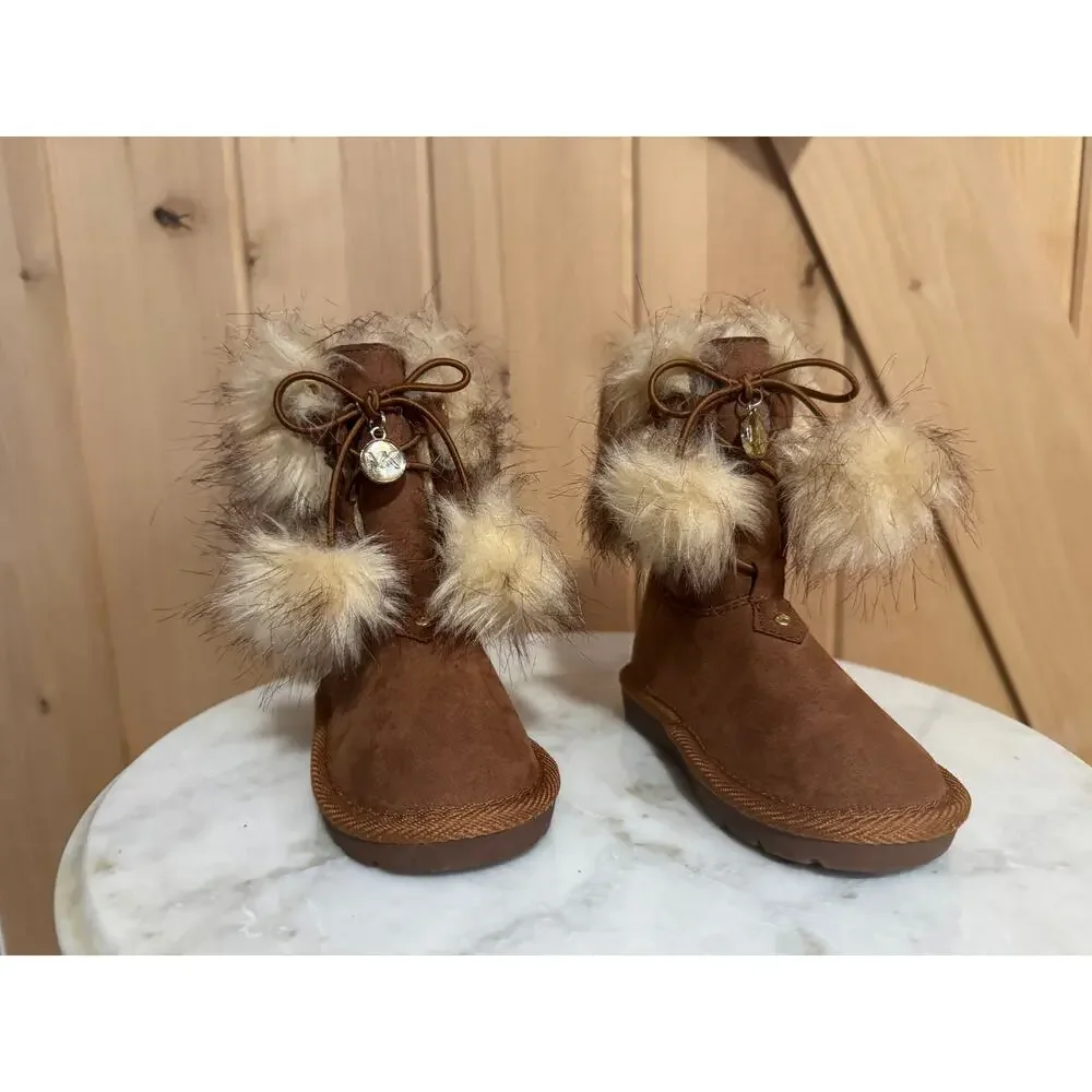 Michael Kors | Alyona-T MK Girls Pom Pom Fur Bootie | Toddler Size 7